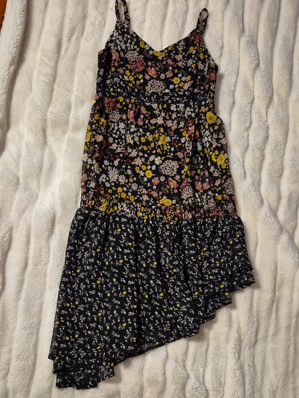 art class Black Smocked Bodice Top